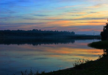 sunset over the river
