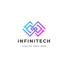 Infinity Technology Network Logo Template Design