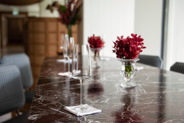 beautiful setting in luxury hotel restaurant