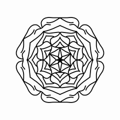 Simple Mandala Shape for Color painting. Outline Flower Mandala