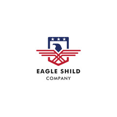 Eagle Shield American flag Logo Template Design