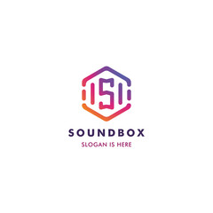 Letter S Sound Box Logo Template Design