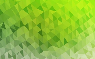 Light Green vector shining triangular background.