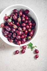 Ripe red gooseberries.