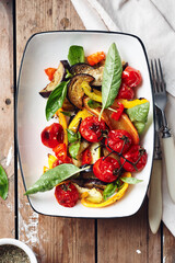 Salad with roasted vegetables.