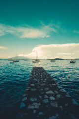 View of the town of Arona on Lake Maggiore