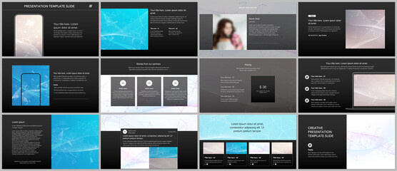 Vector templates for website design, presentations, portfolio. Templates for presentation slides, flyer, leaflet, brochure cover, report. Wave flow background for science or medical concept design.
