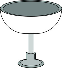 Hand dawn cute ice cream bowl isolated on white. 10 June. International Ice Cream Day. Stock vector illustration