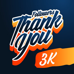 thank you followers modern design