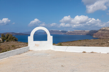 Window the Caldera View, southwestern Santorini island, Greece.