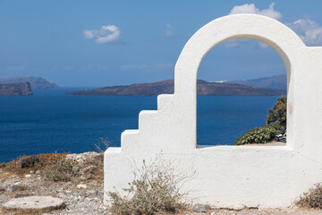 Window the Caldera View, southwestern Santorini island, Greece.