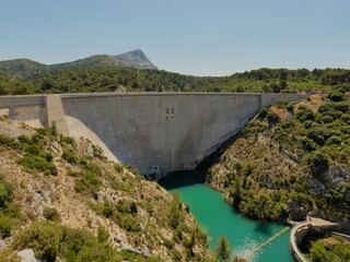 Magnificent landscape of Provence near Aix en Provence with the Bimont dam, and the Sainte-Victoire...