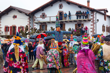 Carnival in Lantz, Navarra, Spain, Europe