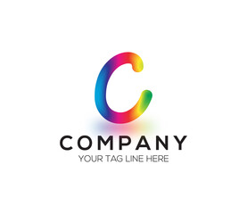 C Alphabet Colorfull Logo Design Concept