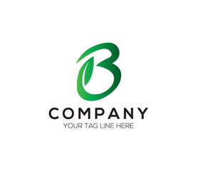 Fototapeta premium B Alphabet Nature Logo Design Concept