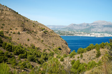 Fototapeta na wymiar Views from L'Albir, walking to lighthouse, Alfás del Pí, Altea and Calpe.