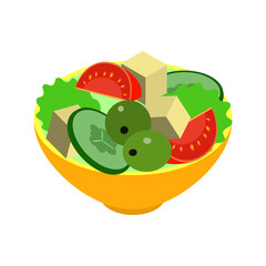 Isometric healthy food icon.Vector illustration isolated on white background.