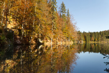 Autumn in the Fusine Lakes Natural Park, Italy