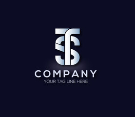 TS Alphabet Modern Logo Design Concept