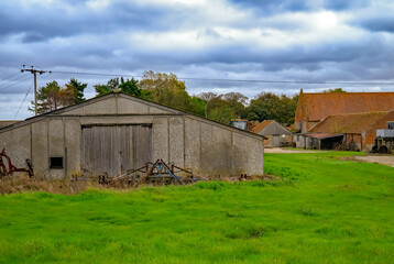 Fototapeta na wymiar Farm yard, outhouses and buildings in rural Norfolk