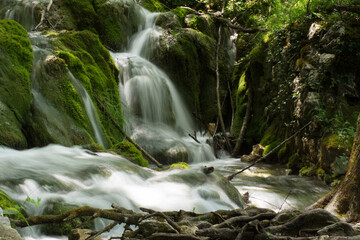 Croatia National Park. Summer waterfalls view. 
