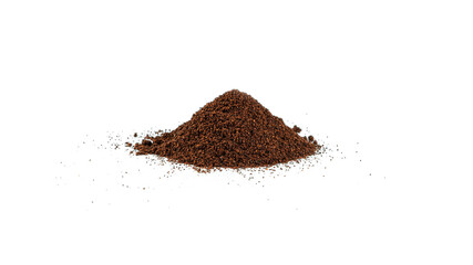 Ground coffee on white background. High quality photo