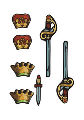 Photocall elements of tale. Sword-crown