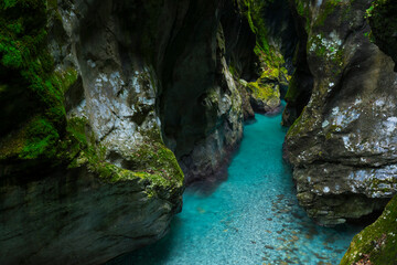 Naklejka na ściany i meble Tolmin Gorges, Soca Valley, Triglav National Park, Julian Alps, Municipality of Tolmin, Slovenia, Europe