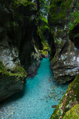 Fototapeta na wymiar Tolmin Gorges, Soca Valley, Triglav National Park, Julian Alps, Municipality of Tolmin, Slovenia, Europe