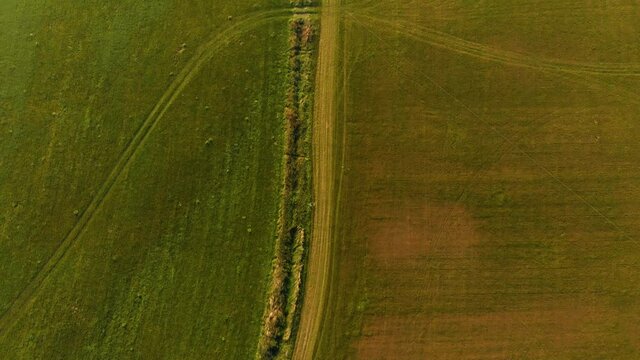 Green field road marks dly over 