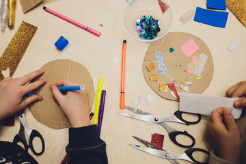 Master class to create a flower from paper.Children's creativity.Favorite hobby for...