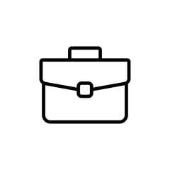 Briefcase black line icon. Suitcase line icon. Case in flat style. Vector on isolated white background. EPS 10