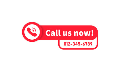 Call us now button. Call sign. Phone number. Vector on isolated white background. EPS 10