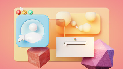 Illustration of 3D UI