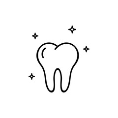 Tooth icon in black. Vector on isolated white background. EPS 10