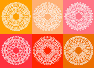Mandala graphic design with colorful background vector illustration.