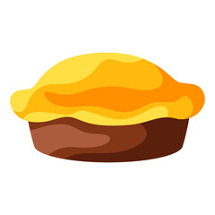 Happy Thanksgiving illustration of turkey pie.