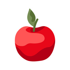 Cartoon illustration of ripe apple.