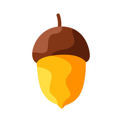 Cartoon illustration of ripe acorn.