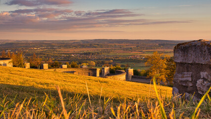 view over the weimarer land from the ettersberg at sunset