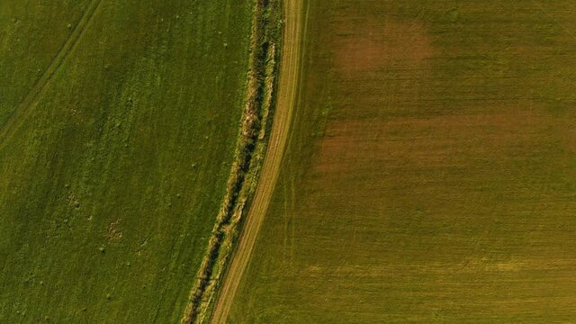 Green field road marks dly over 
