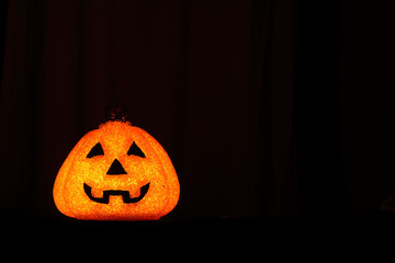 scary pumpkin alone in the dark
