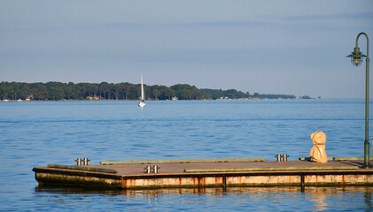 York River. Picture taken at York beach in Yorktown, VA with a sailboat.