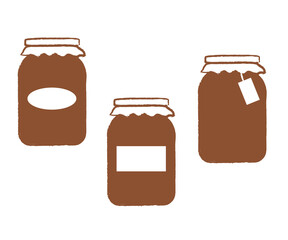 Canned food in a glass jar on a white background. Symbol. Vector illustration.