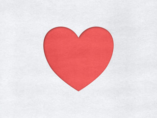 Red heart on paper background 