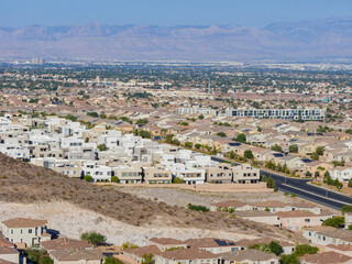Fototapeta premium Sunny high angle view of the Henderson skyline