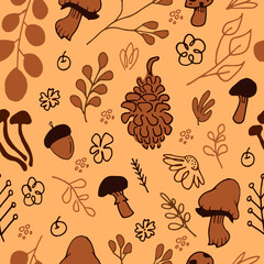 Seamless repeat pattern warm neutral woodland floor