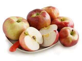 multicolor delicious apples from orchard close up