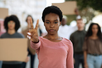 International group of students fighting for peace in the world