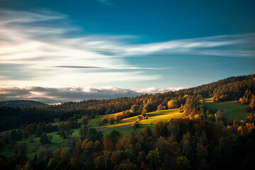 sunset in the mountains